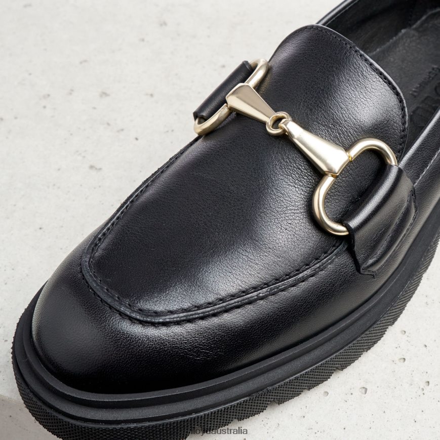 LLOYD Women SMOOTH LEATHER SLIP-ON SLIPPER black Shoes H6PTLF1357