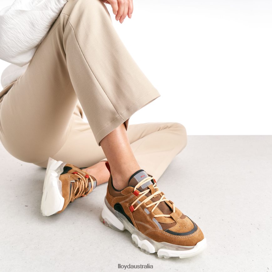 LLOYD Women LEATHER LOW TOP SNEAKERS brown Shoes H6PTLF787