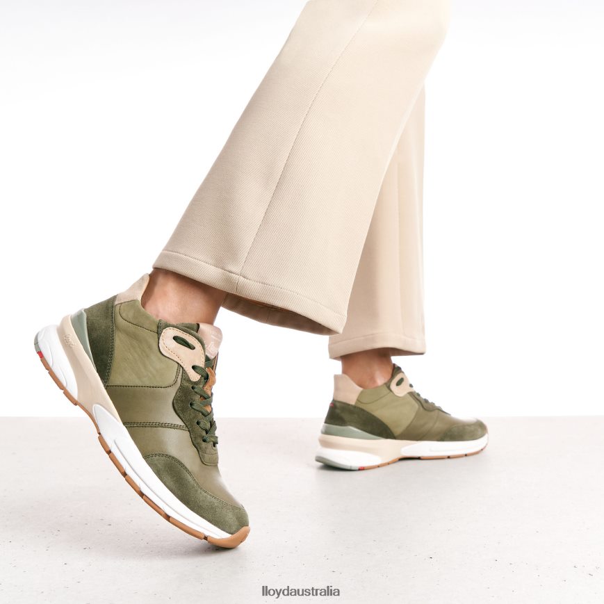 LLOYD Women LEATHER LOW TOP SNEAKERS green Shoes H6PTLF767
