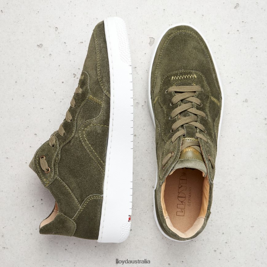 LLOYD Women LEATHER LOW TOP SNEAKERS green Shoes H6PTLF768