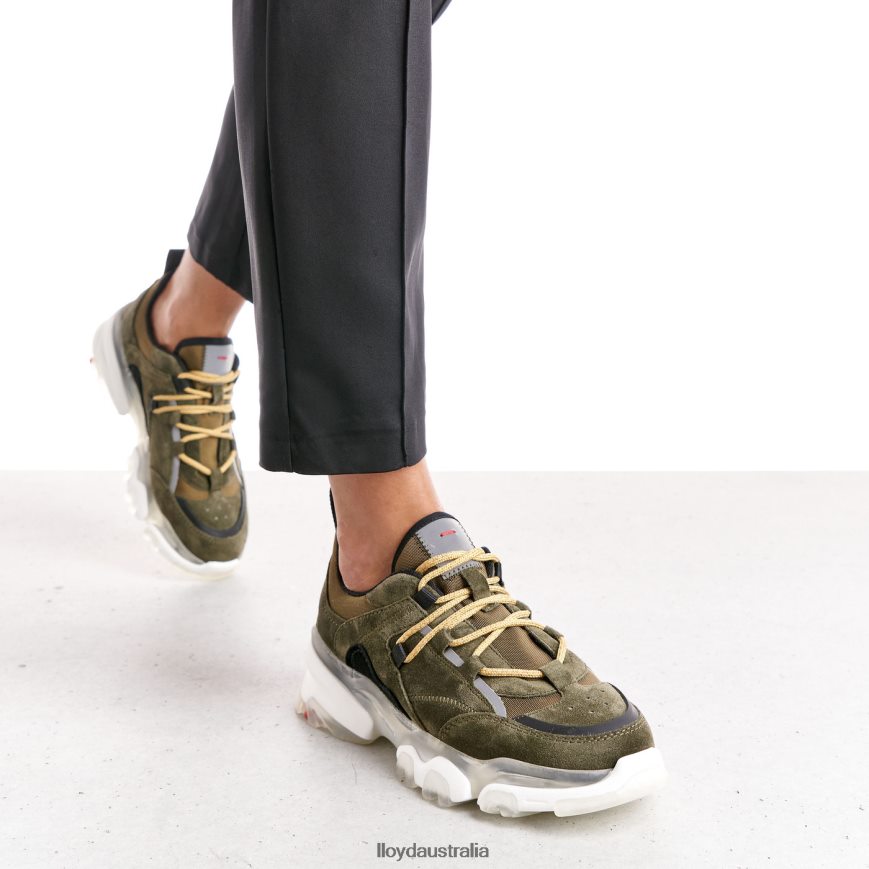 LLOYD Women LEATHER LOW TOP SNEAKERS green Shoes H6PTLF780
