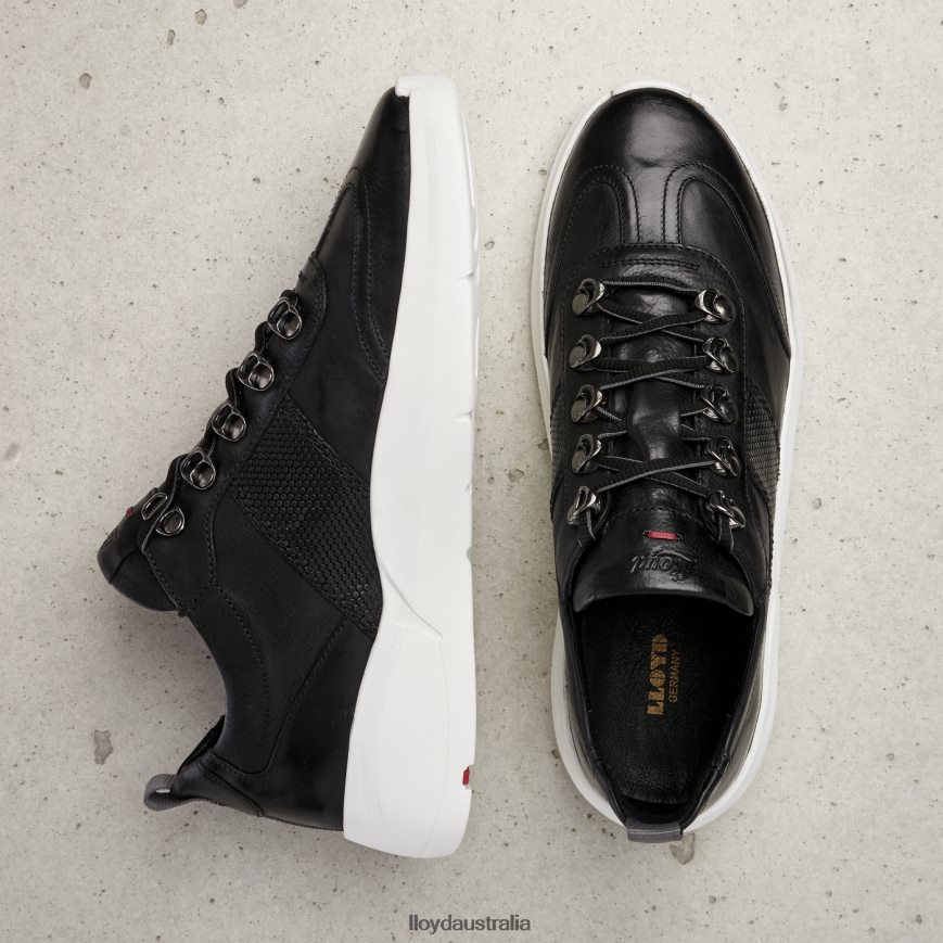 LLOYD Women LEATHER SNEAKERS black Shoes H6PTLF834