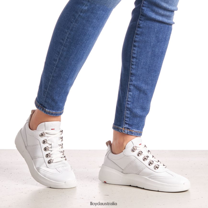 LLOYD Women LEATHER SNEAKERS white Shoes H6PTLF790