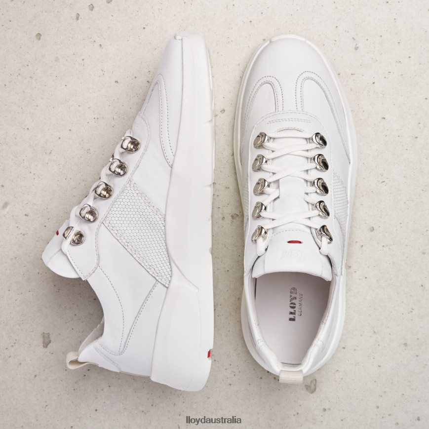 LLOYD Women LEATHER SNEAKERS white Shoes H6PTLF790