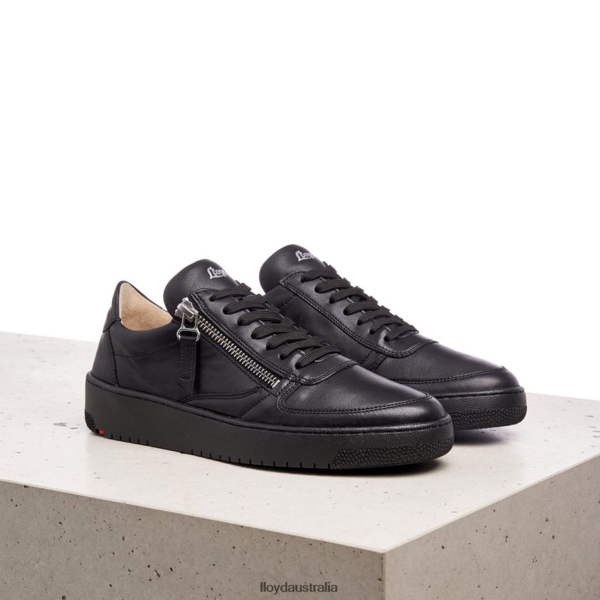 LLOYD Women LOW TOP LEATHER SNEAKERS black Shoes H6PTLF823