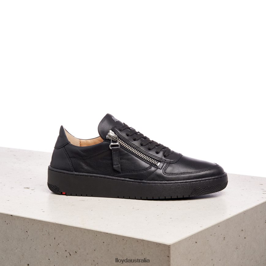 LLOYD Women LOW TOP LEATHER SNEAKERS black Shoes H6PTLF823