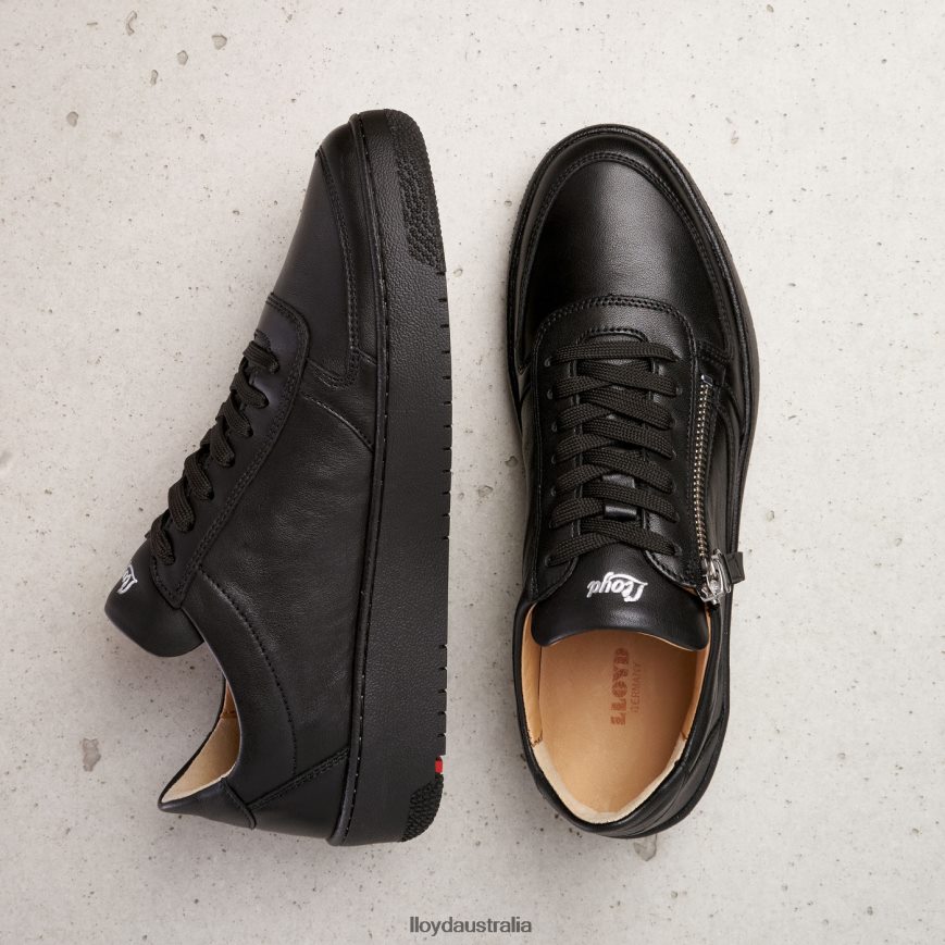 LLOYD Women LOW TOP LEATHER SNEAKERS black Shoes H6PTLF823