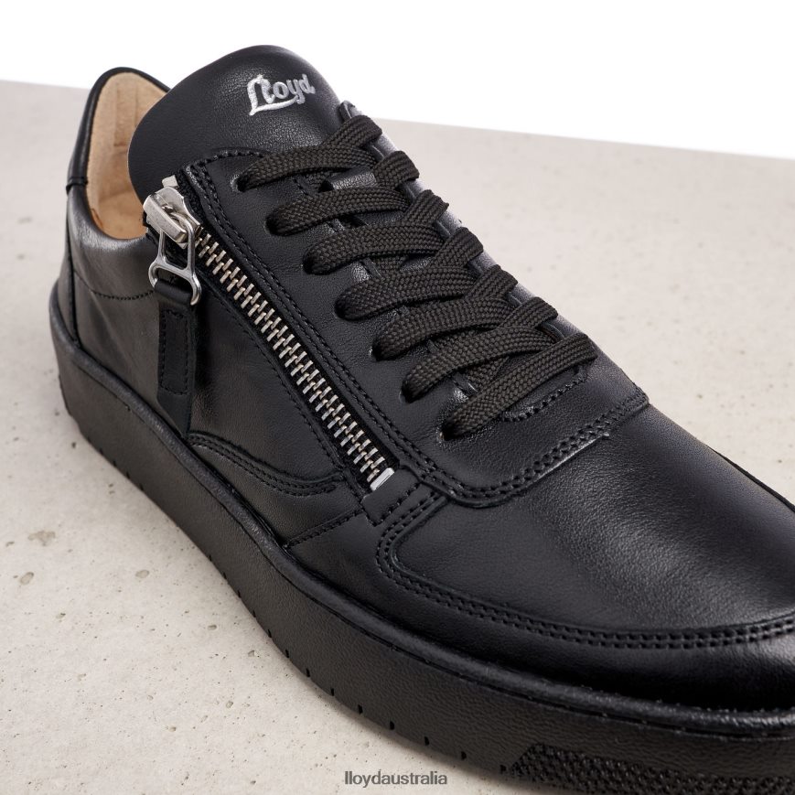 LLOYD Women LOW TOP LEATHER SNEAKERS black Shoes H6PTLF823
