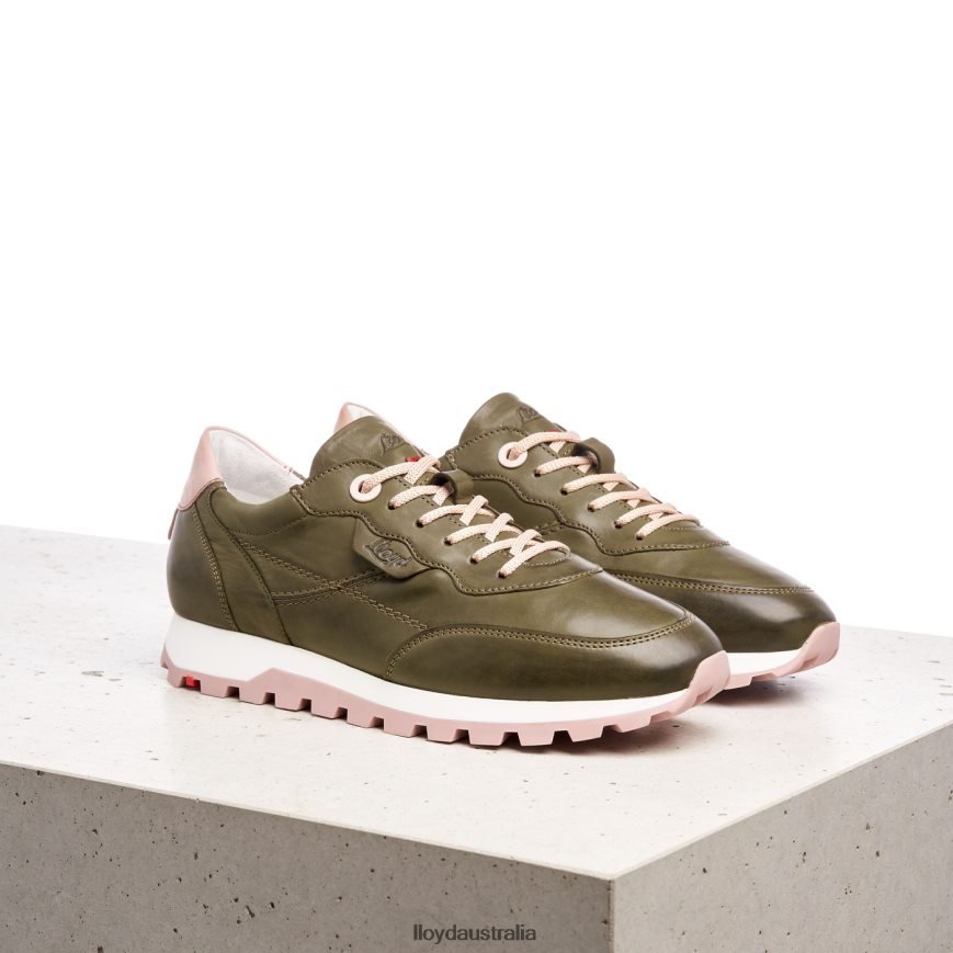 LLOYD Women LOW TOP LEATHER SNEAKERS green Shoes H6PTLF801