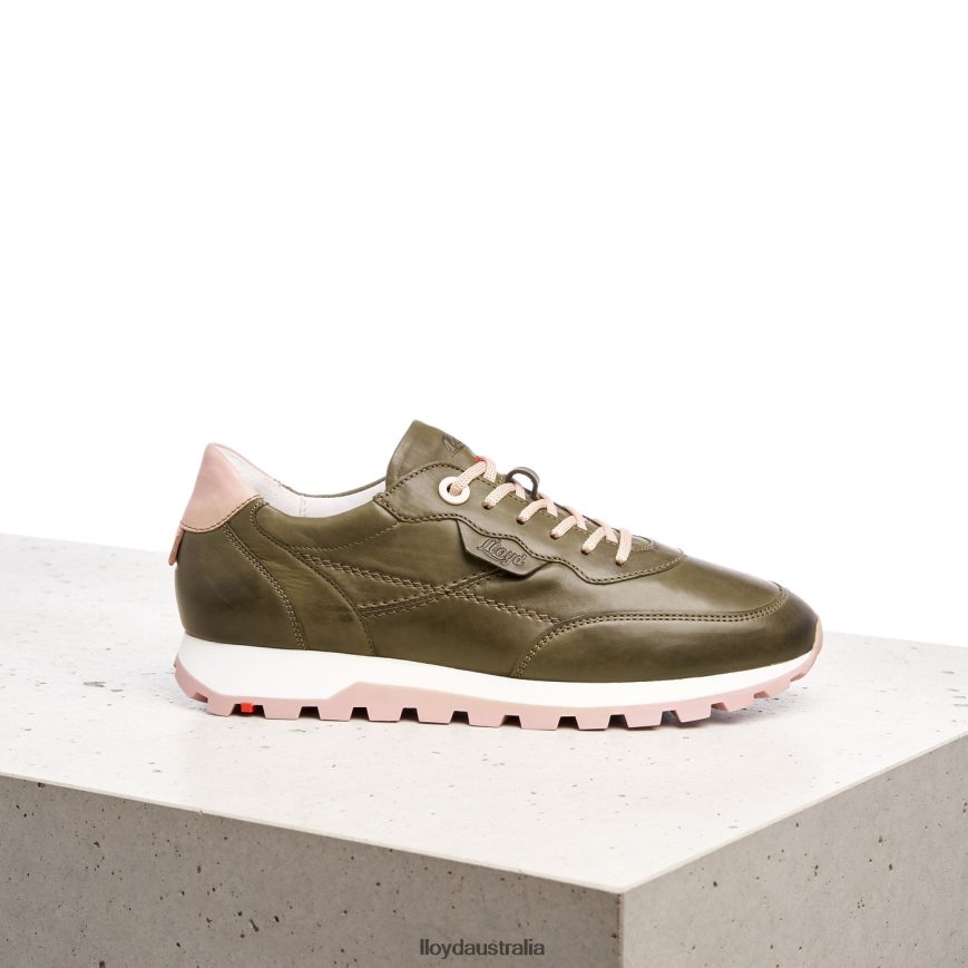 LLOYD Women LOW TOP LEATHER SNEAKERS green Shoes H6PTLF801