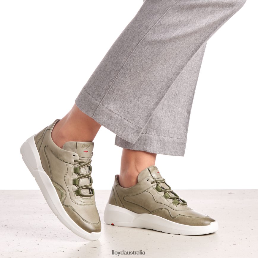 LLOYD Women LOW TOP LEATHER SNEAKERS green Shoes H6PTLF830