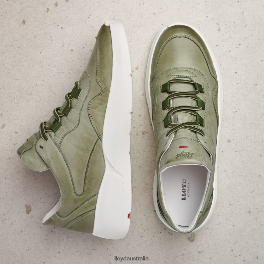 LLOYD Women LOW TOP LEATHER SNEAKERS green Shoes H6PTLF830