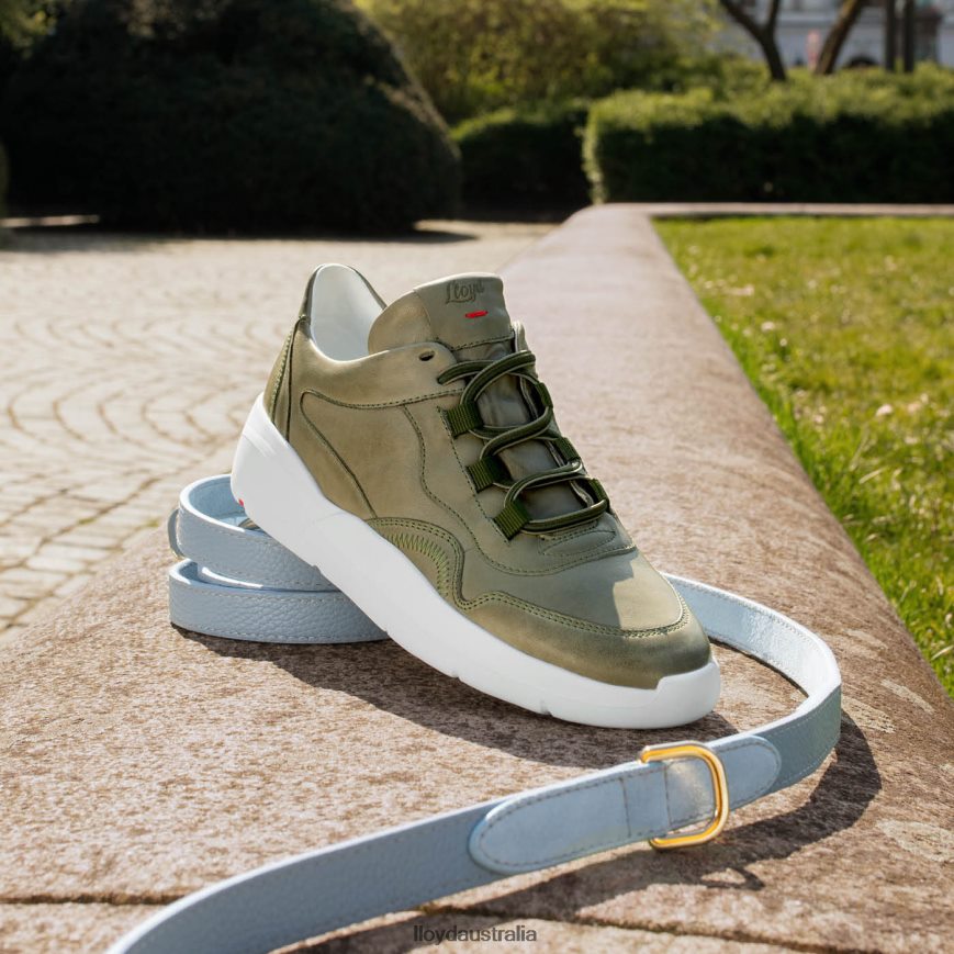 LLOYD Women LOW TOP LEATHER SNEAKERS green Shoes H6PTLF830
