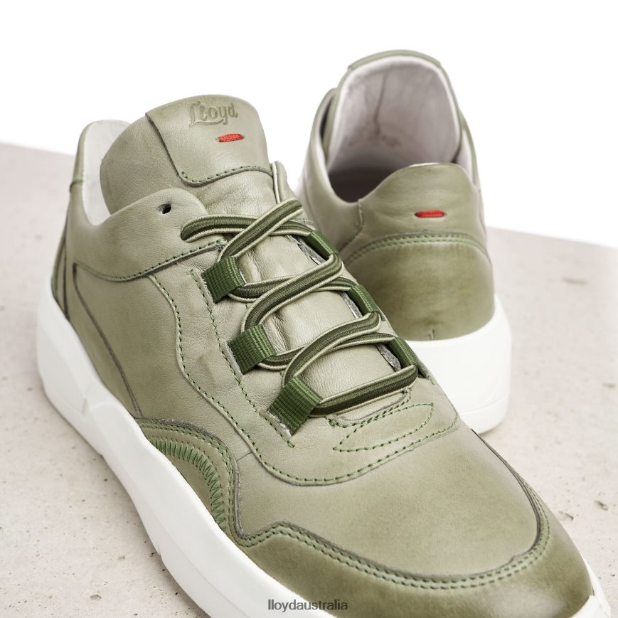 LLOYD Women LOW TOP LEATHER SNEAKERS green Shoes H6PTLF830