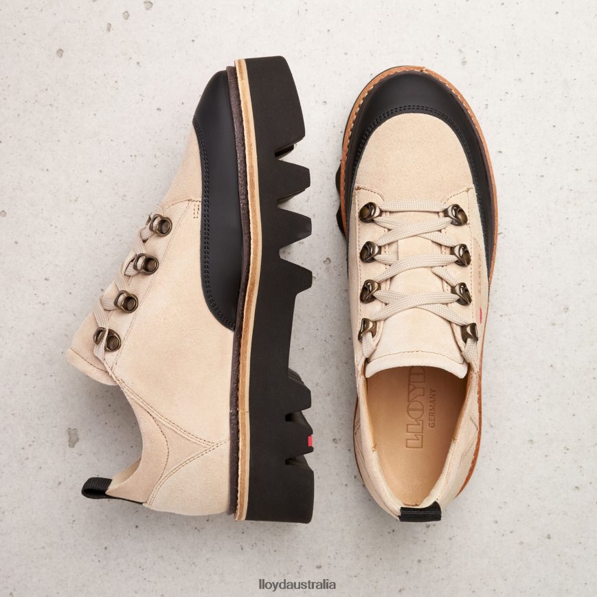 LLOYD Women SMOOTH LEATHER SNEAKERS beige Shoes H6PTLF1177
